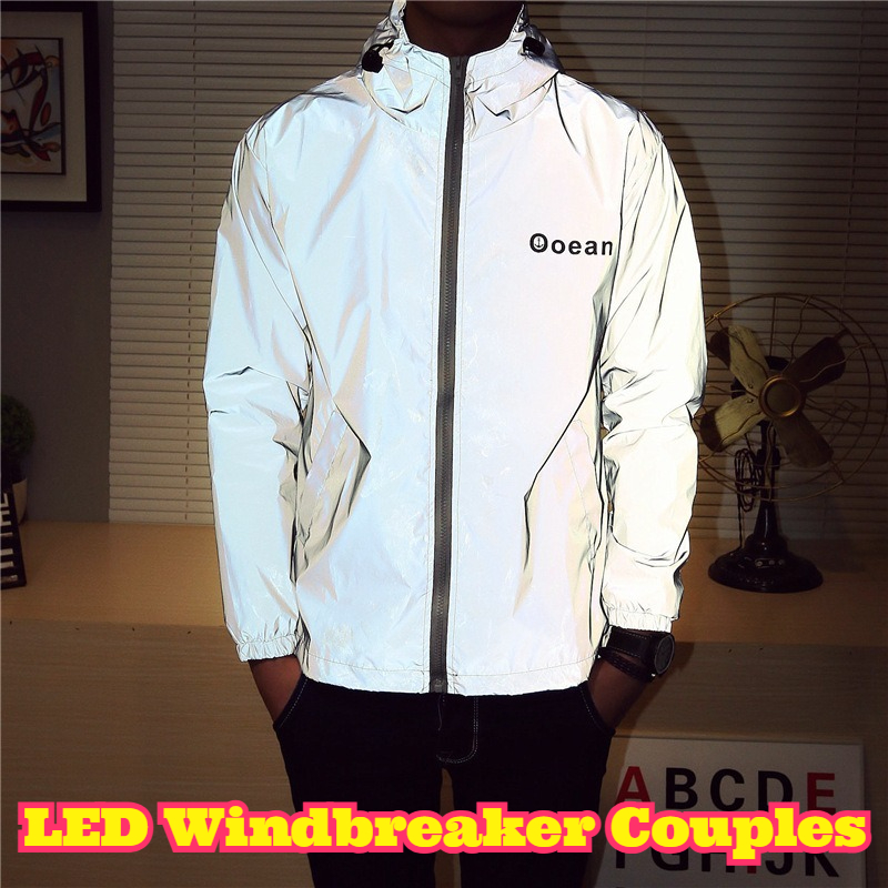 Reflective Running Jacket - LED Işıklı Rüzgarlık Çiftler İçin Bisiklet